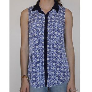 Blue collared, button down top